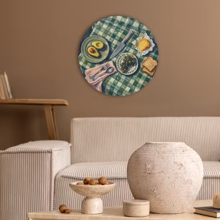 Eten - Ontbijt - Tafel - Modern - Groen Akoestische PET Vilt - Rond klein -sfeer1