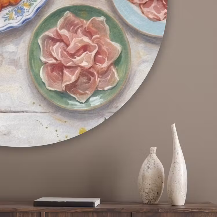 Eten - Tafel - Divers - Modern Akoestische PET Vilt - Rond klein -sfeer5_closeup