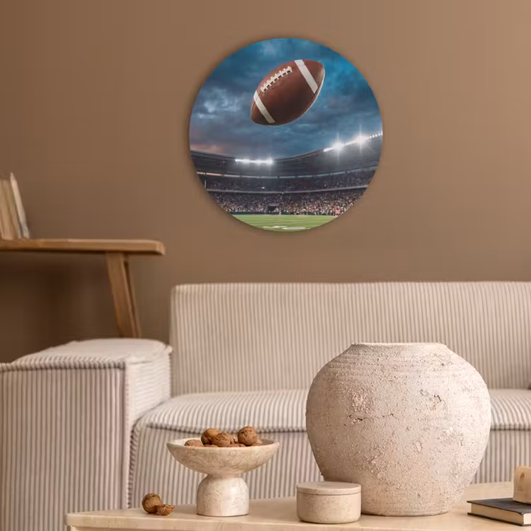 Football - Bal - Stadion - Sport Akoestische PET Vilt - Rond klein -sfeer1