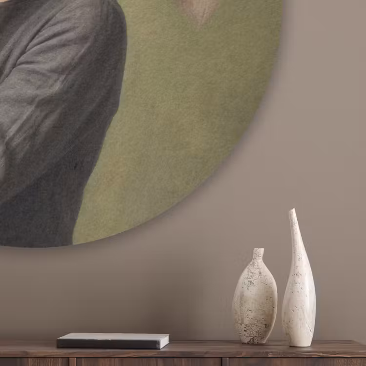 Vos - Surrealistisch - Groen Akoestische PET Vilt - Rond klein -sfeer5_closeup