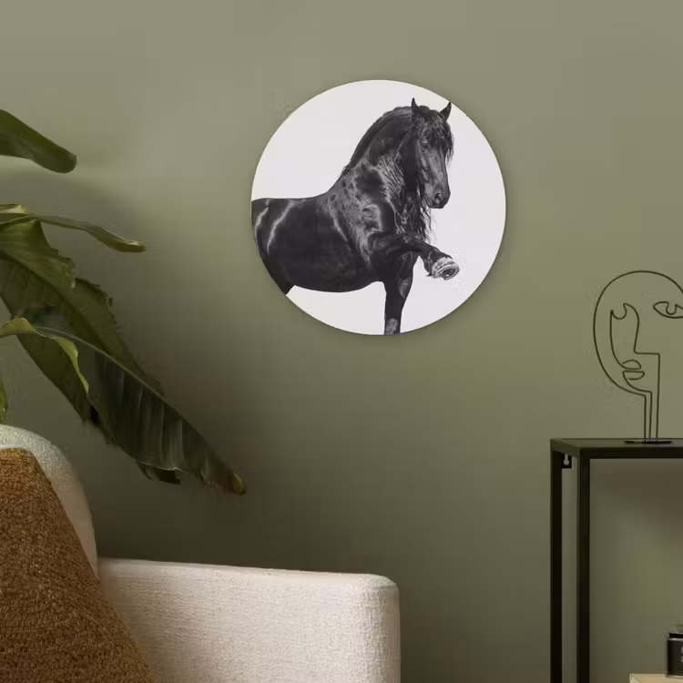 Fries - Hengst - Modern Akoestische PET Vilt - Rond klein -sfeer2