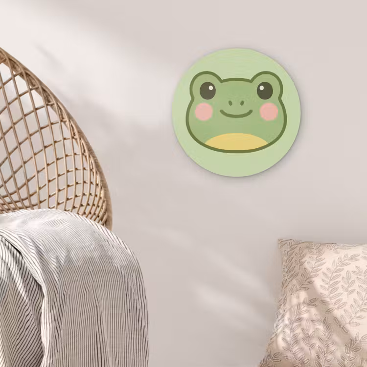 Kikker - Groen - Vriendelijkheid Akoestische PET Vilt - Rond klein -sfeer4