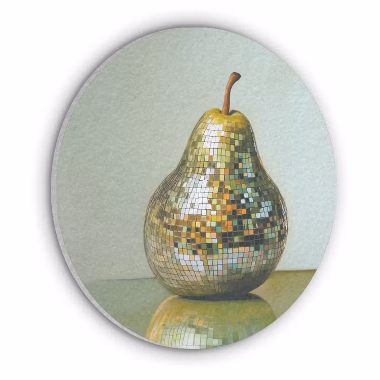 Fruit - Disco - Art - Glitter Akoestische PET Vilt - Rond klein -3d