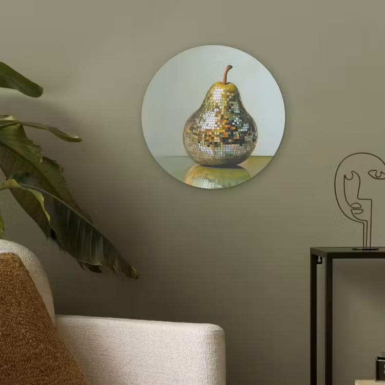 Fruit - Disco - Art - Glitter Akoestische PET Vilt - Rond klein -sfeer2
