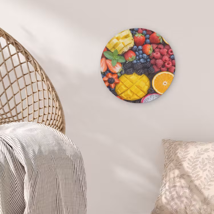 Fruit - Vers - Kleurrijk - Eten Akoestische PET Vilt - Rond klein -sfeer4