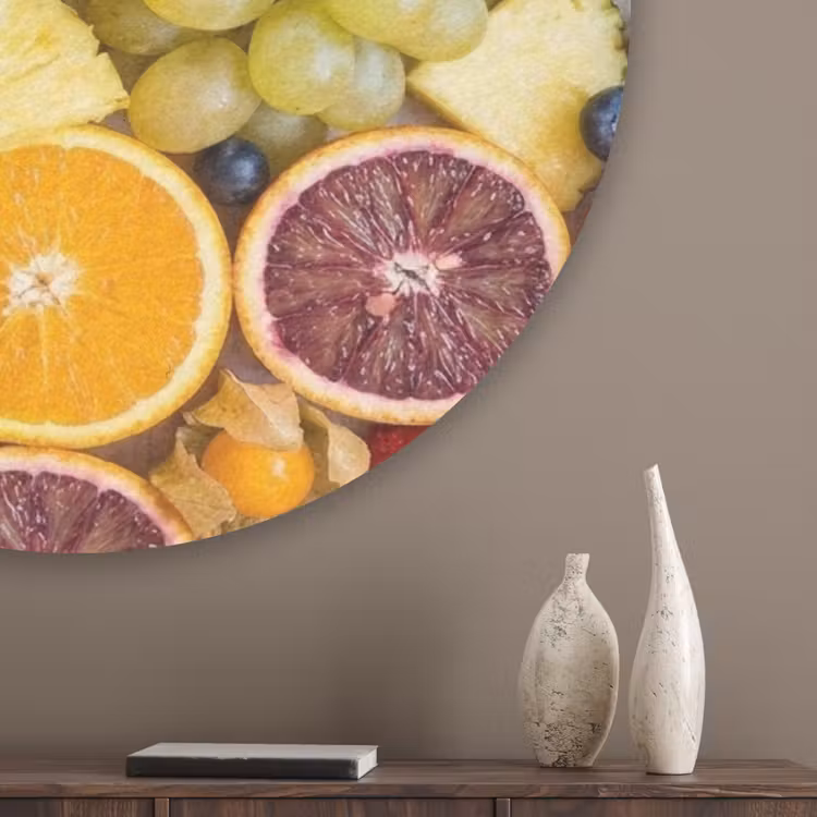 Fruit - Assortiment - Kleurrijk - Gezondheid Akoestische PET Vilt - Rond klein -sfeer5_closeup