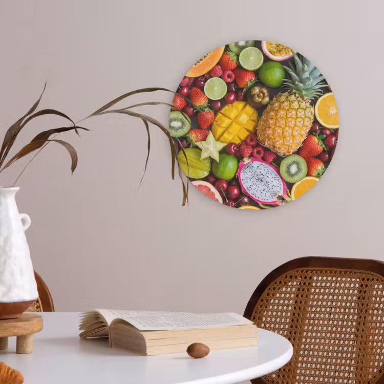 Fruit - Assortiment - Vers - Gezond - Kleurrijk Akoestische PET Vilt - Rond klein -sfeer3