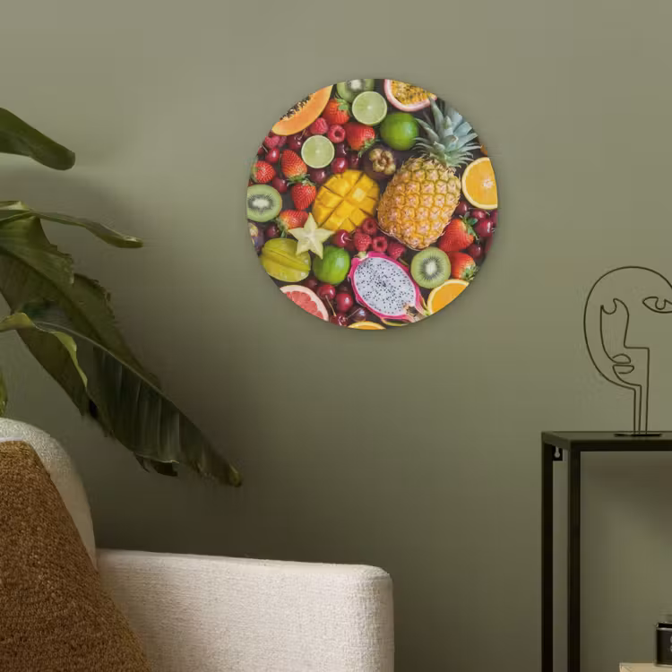 Fruit - Assortiment - Vers - Gezond - Kleurrijk Akoestische PET Vilt - Rond klein -sfeer2