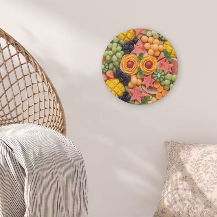 Fruit - Variatie - Kleurrijk - Vers - Eten Akoestische PET Vilt - Rond klein -sfeer4