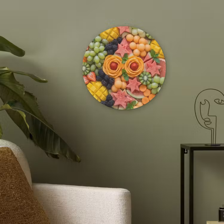 Fruit - Variatie - Kleurrijk - Vers - Eten Akoestische PET Vilt - Rond klein -sfeer2