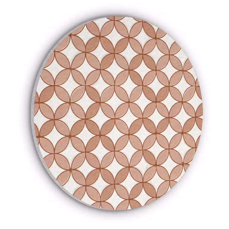Geometrisch - Cirkels - Modern - Terracotta Akoestische PET Vilt - Rond klein 838 -3d