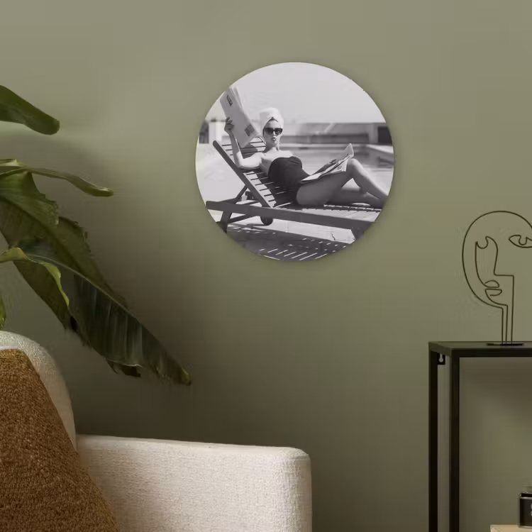 Glamour - Modern - Zwart - Wit Akoestische PET Vilt - Rond klein -sfeer2