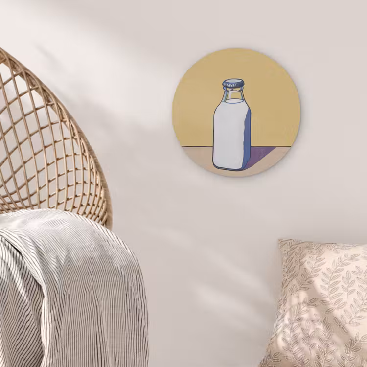 Glazen - Fles - Illustratie - Melk Akoestische PET Vilt - Rond klein -sfeer4
