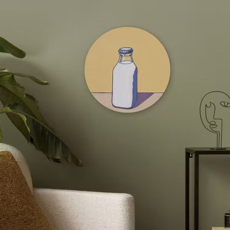 Glazen - Fles - Illustratie - Melk Akoestische PET Vilt - Rond klein -sfeer2