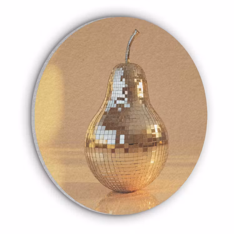 Goud - Disco - Glitter - Peer Akoestische PET Vilt - Rond klein -3d