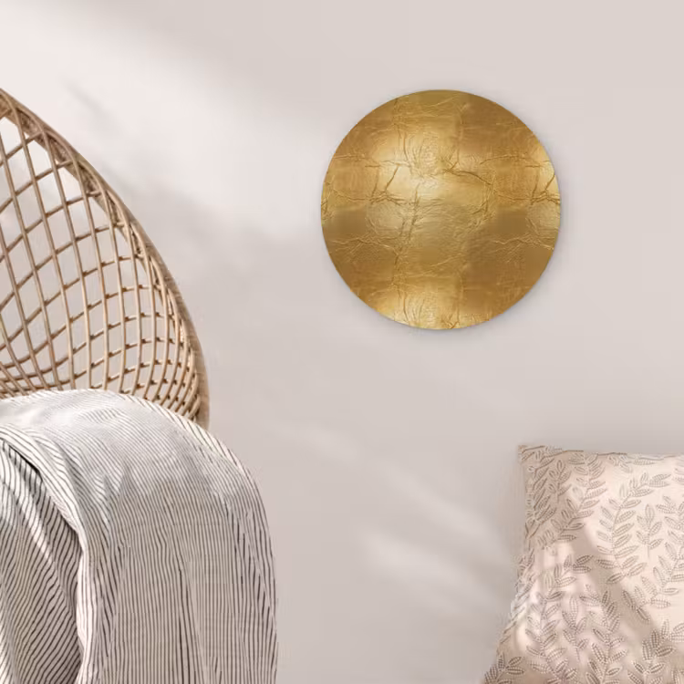 Bladgoud - Vintage - Textuur - Warm Goud Akoestische PET Vilt - Rond klein 838 -sfeer4