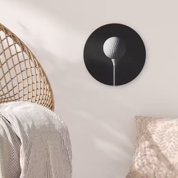 Golfbal - Minimalistisch - Wit Akoestische PET Vilt - Rond klein -sfeer4