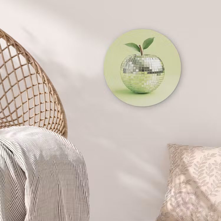 Groen - Disco - Decoratie - Appel Akoestische PET Vilt - Rond klein -sfeer4
