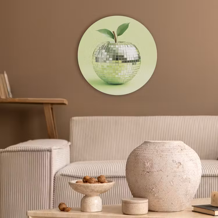 Groen - Disco - Decoratie - Appel Akoestische PET Vilt - Rond klein -sfeer1