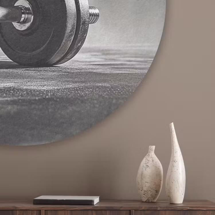 Halter - Gewichten - Zwart Akoestische PET Vilt - Rond klein -sfeer5_closeup