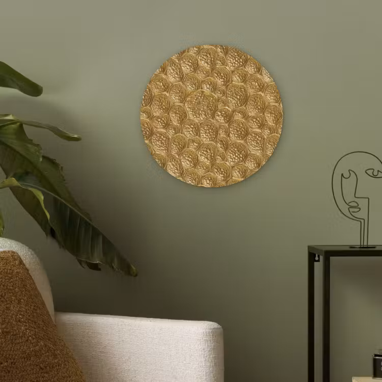 Gehamerd - Mozaïek - Antiek - Goud Akoestische PET Vilt - Rond klein 838 -sfeer2