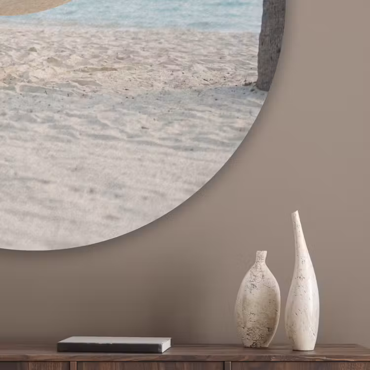 Hangmat - Strand - Wit Akoestische PET Vilt - Rond klein -sfeer5_closeup