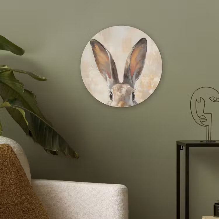 Haas - Oren - Bruin Akoestische PET Vilt - Rond klein -sfeer2