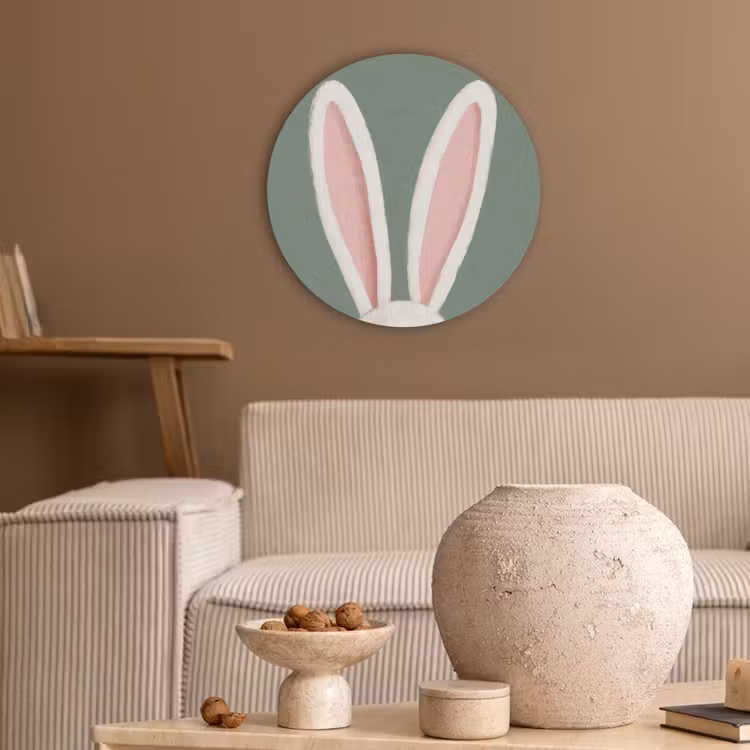 Hazen - Oren - Roze Akoestische PET Vilt - Rond klein -sfeer1