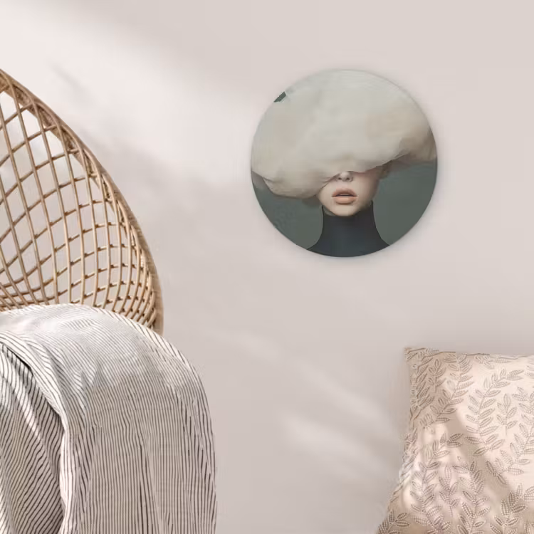 Hoed - Vrouw - Beige Akoestische PET Vilt - Rond klein -sfeer4