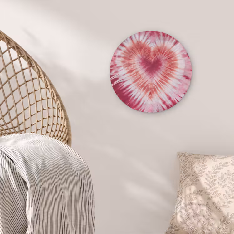 Hartvorm - Roze - Tie dye Akoestische PET Vilt - Rond klein -sfeer4