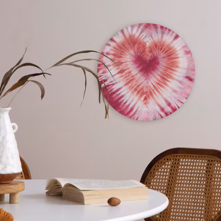 Hartvorm - Roze - Tie dye Akoestische PET Vilt - Rond klein -sfeer3