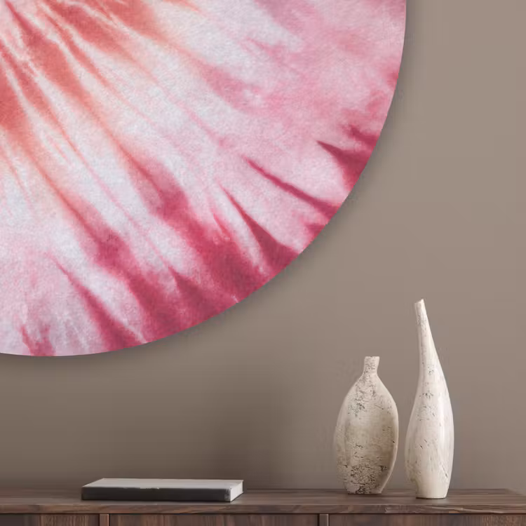 Hartvorm - Roze - Tie dye Akoestische PET Vilt - Rond klein -sfeer5_closeup
