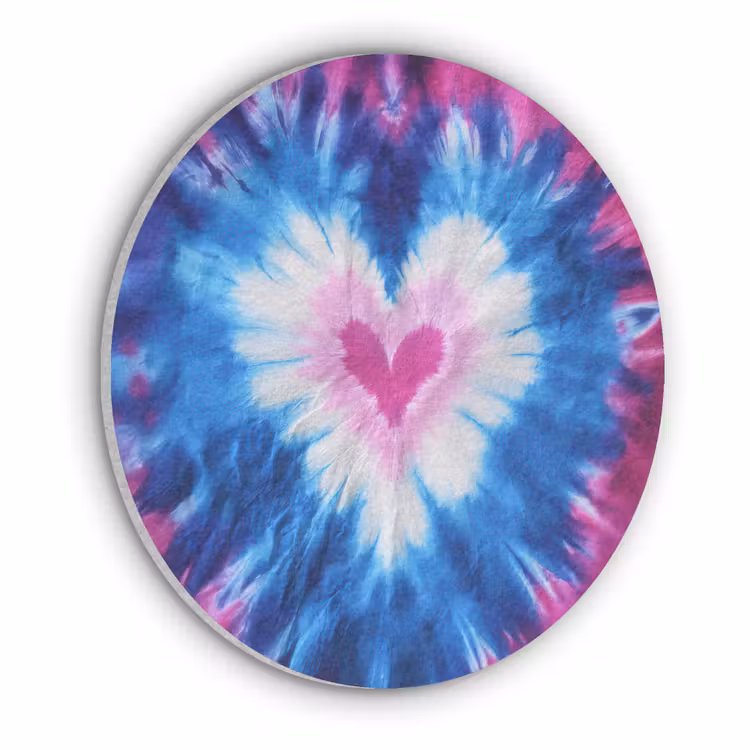 Hartvormig - Tie dye - Paars Akoestische PET Vilt - Rond klein -3d
