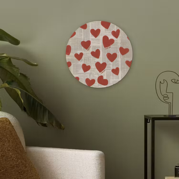 Hartjes - Krant - Loveyou Akoestische PET Vilt - Rond klein -sfeer2