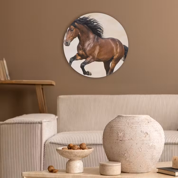 Paard - Galop - Energie Akoestische PET Vilt - Rond klein -sfeer1