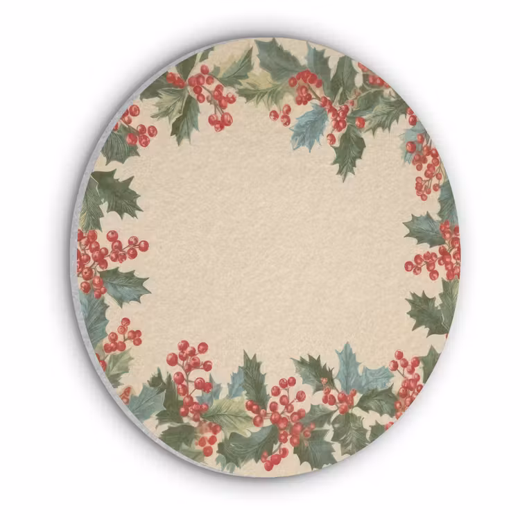 Hulstrand - Bessen - Beige Akoestische PET Vilt - Rond klein -3d