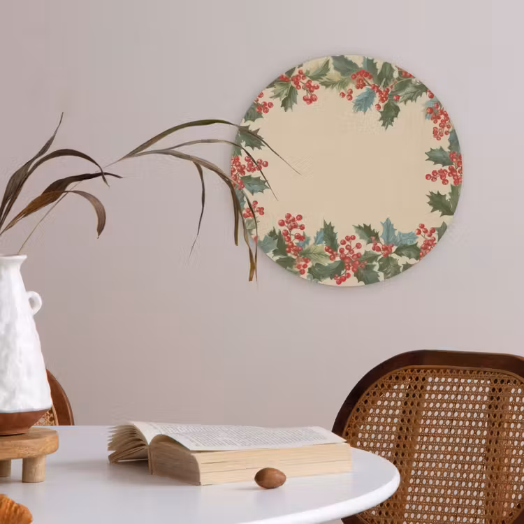 Hulstrand - Bessen - Beige Akoestische PET Vilt - Rond klein -sfeer3