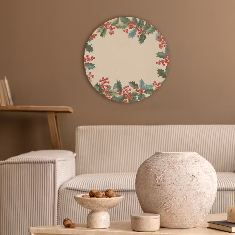 Hulstrand - Bessen - Beige Akoestische PET Vilt - Rond klein -sfeer1