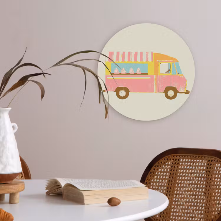 Ijskar - Retro - Softijsjes - Roze Akoestische PET Vilt - Rond klein -sfeer3