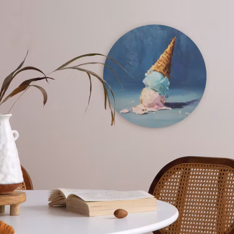Ijshoorn - Bolletjes - Smelt - Roze Akoestische PET Vilt - Rond klein -sfeer3