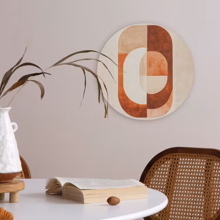 Illustratie - Abstract - Vormen - Rood Akoestische PET Vilt - Rond klein -sfeer3