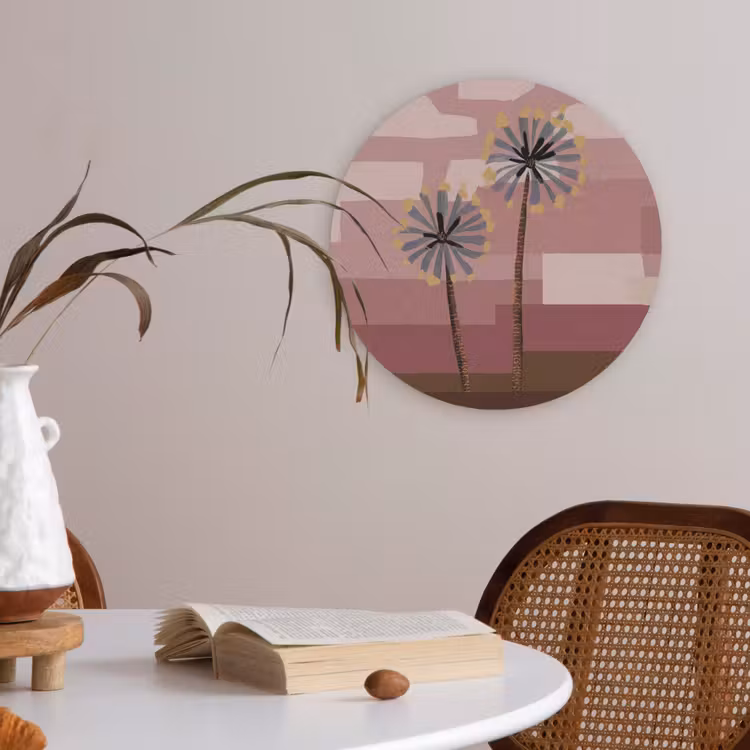 Illustratie - Bloemen - Vlakken - Abstract Akoestische PET Vilt - Rond klein -sfeer3