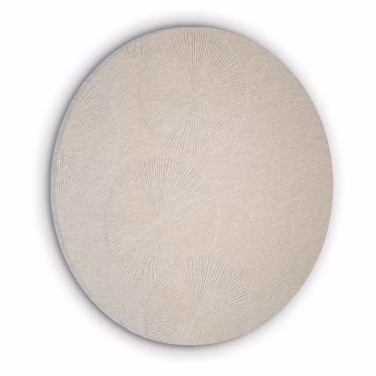 Japandi - Beige - Modern Akoestische PET Vilt - Rond klein -3d