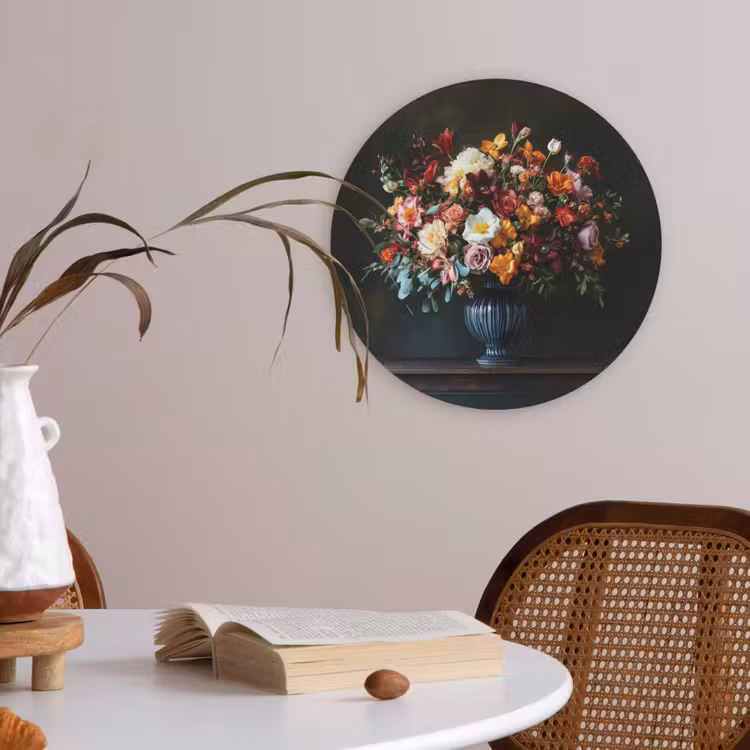Groot - Bloemen - Vaas - Boeket Akoestische PET Vilt - Rond klein -sfeer3