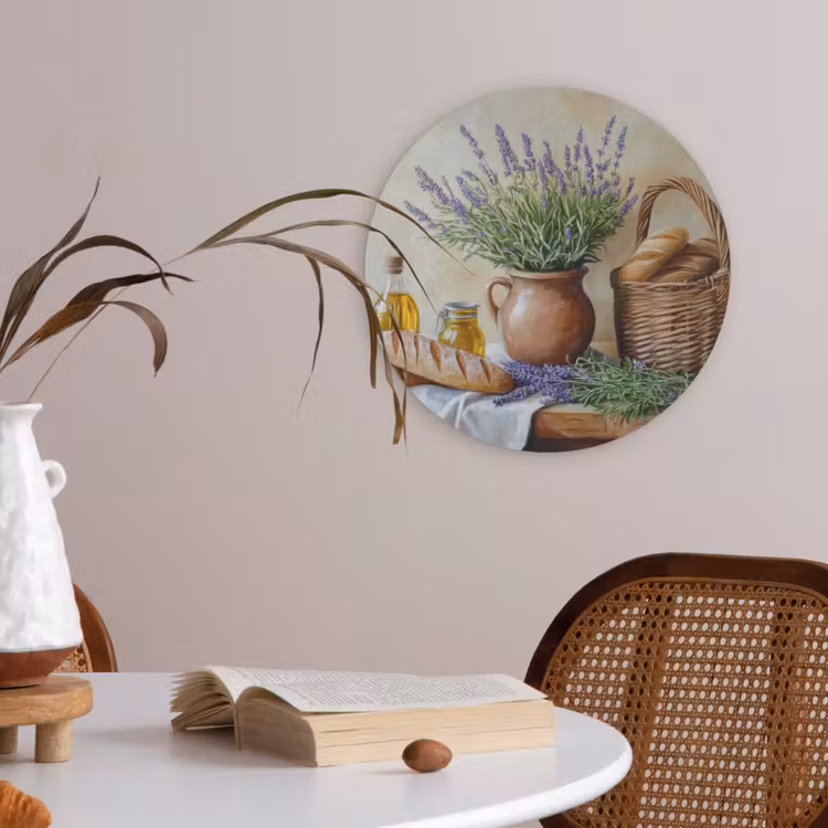 Lavendel - Brood - Stilleven Akoestische PET Vilt - Rond klein -sfeer3