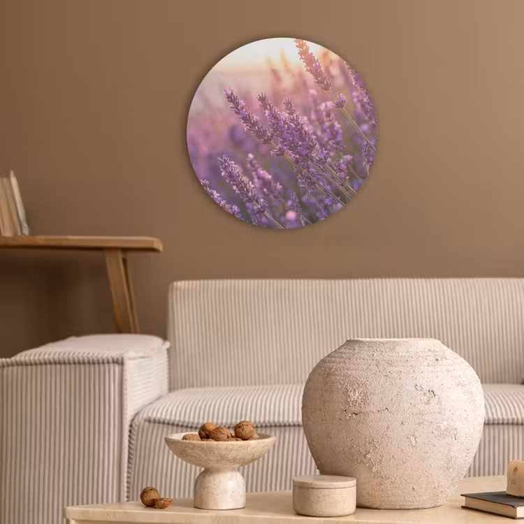 Lavendel - Paars - Zonlicht Akoestische PET Vilt - Rond klein -sfeer1