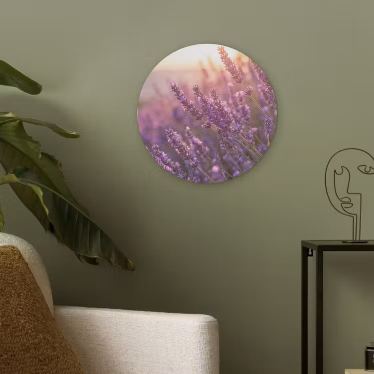 Lavendel - Paars - Zonlicht Akoestische PET Vilt - Rond klein -sfeer2