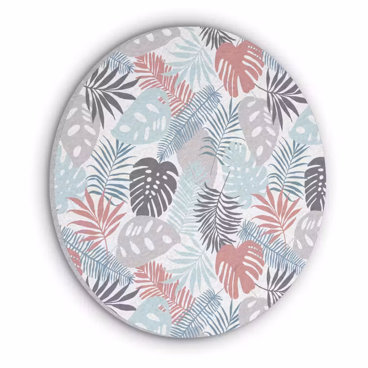 Bladeren - Jungle - Pastel - Tropisch Akoestische PET Vilt - Rond klein -3d