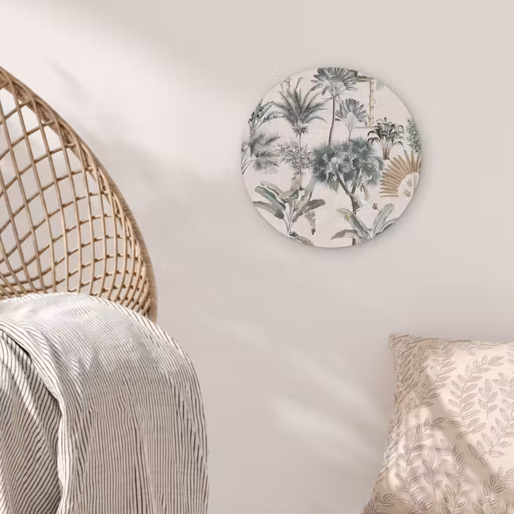 Bladeren - Monstera - Jungle - Tropical Akoestische PET Vilt - Rond klein -sfeer4