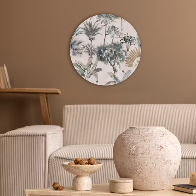 Bladeren - Monstera - Jungle - Tropical Akoestische PET Vilt - Rond klein -sfeer1